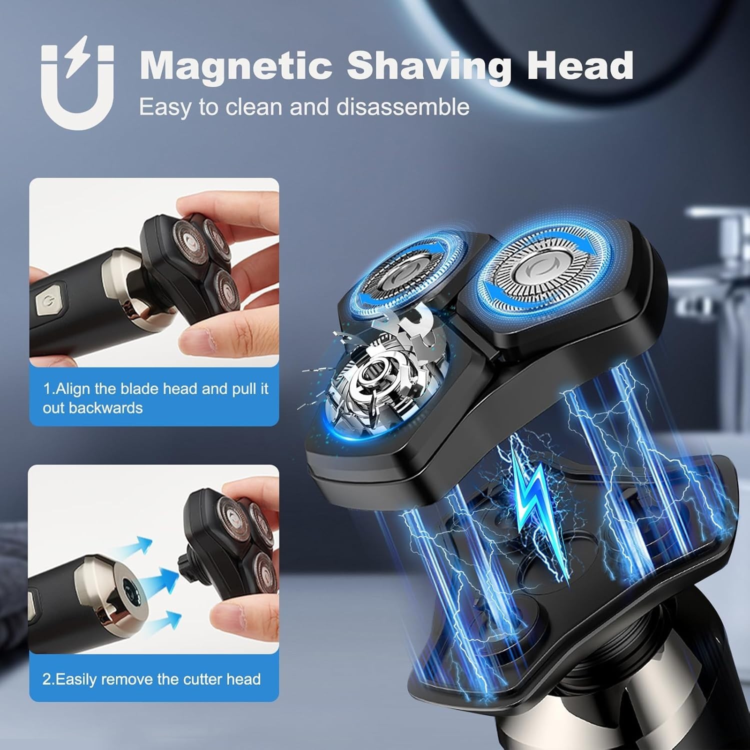 Rechargeable 4-in-1 Electric Shaver with Stainless Steel Blades – Travel Ready