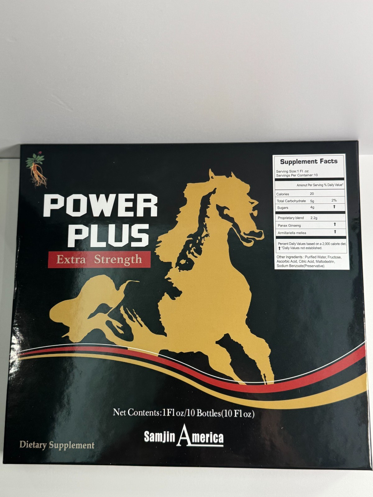 Power Plus Extra Ginseng Energy Liquid Supplement 1oz x 10 Bottles
