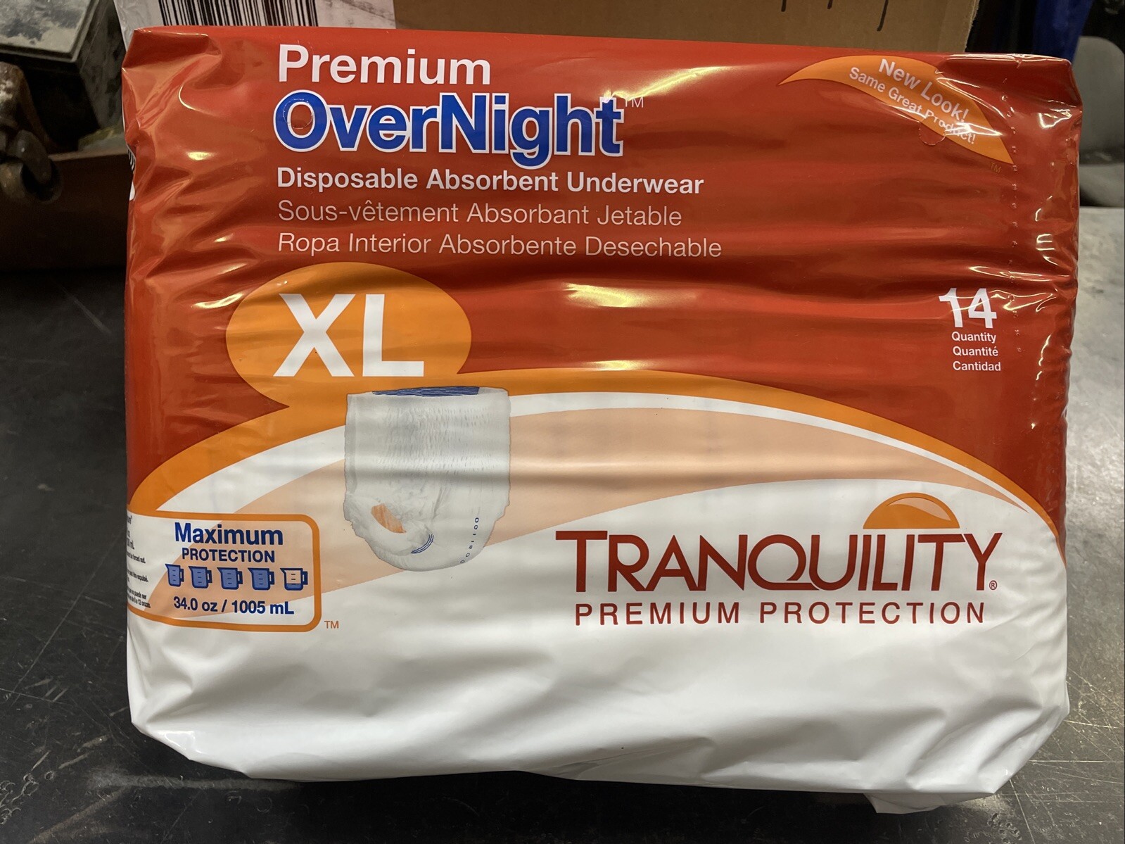 Lot o 4 (56) Tranquility Unisex Adult Incontinence Pull Up On Diapers XL Made US