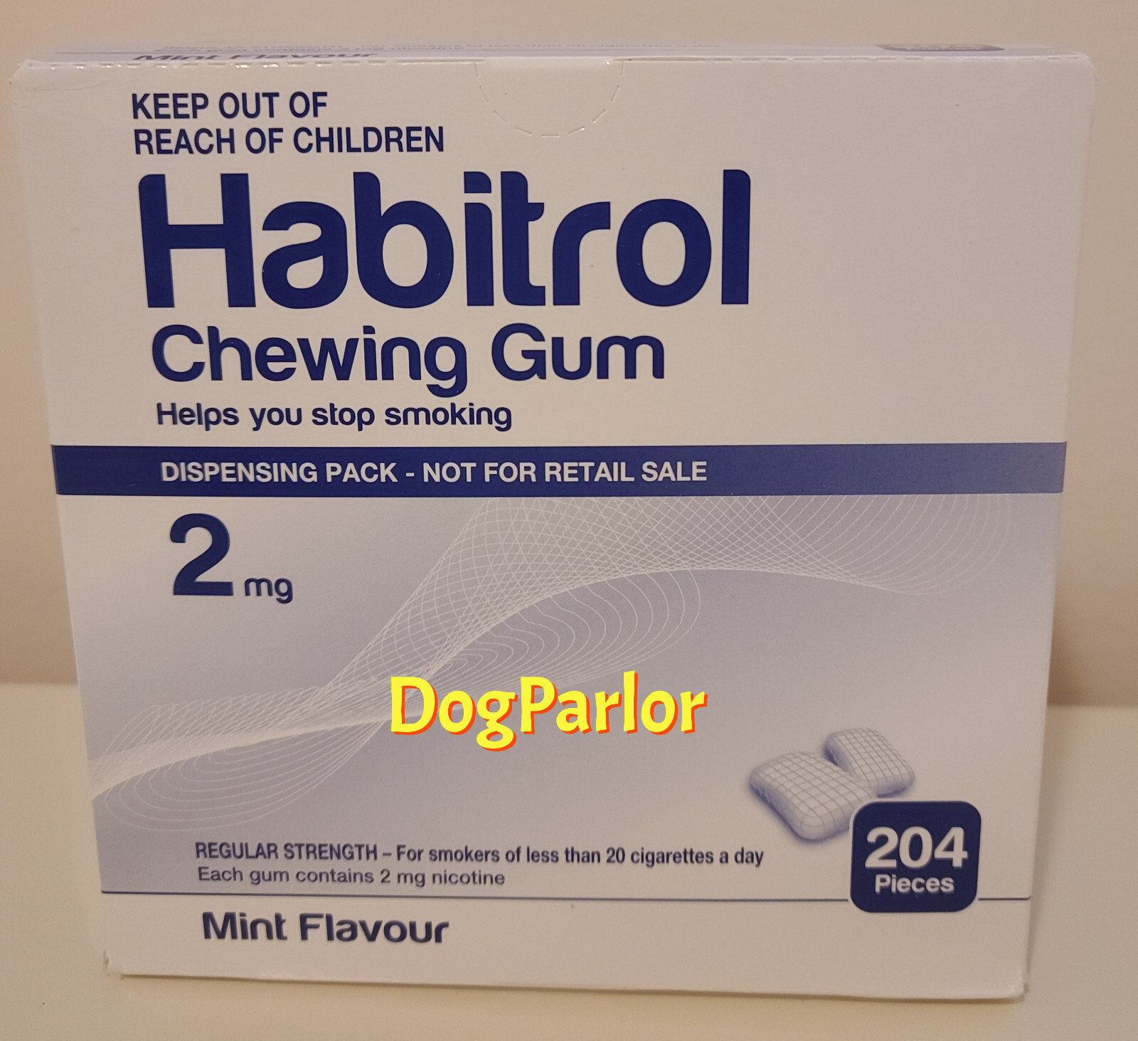 Habitrol Nicotine Gum 2mg Mint NEW Bulk Size 2 Boxes = 408 Pieces 01/2025