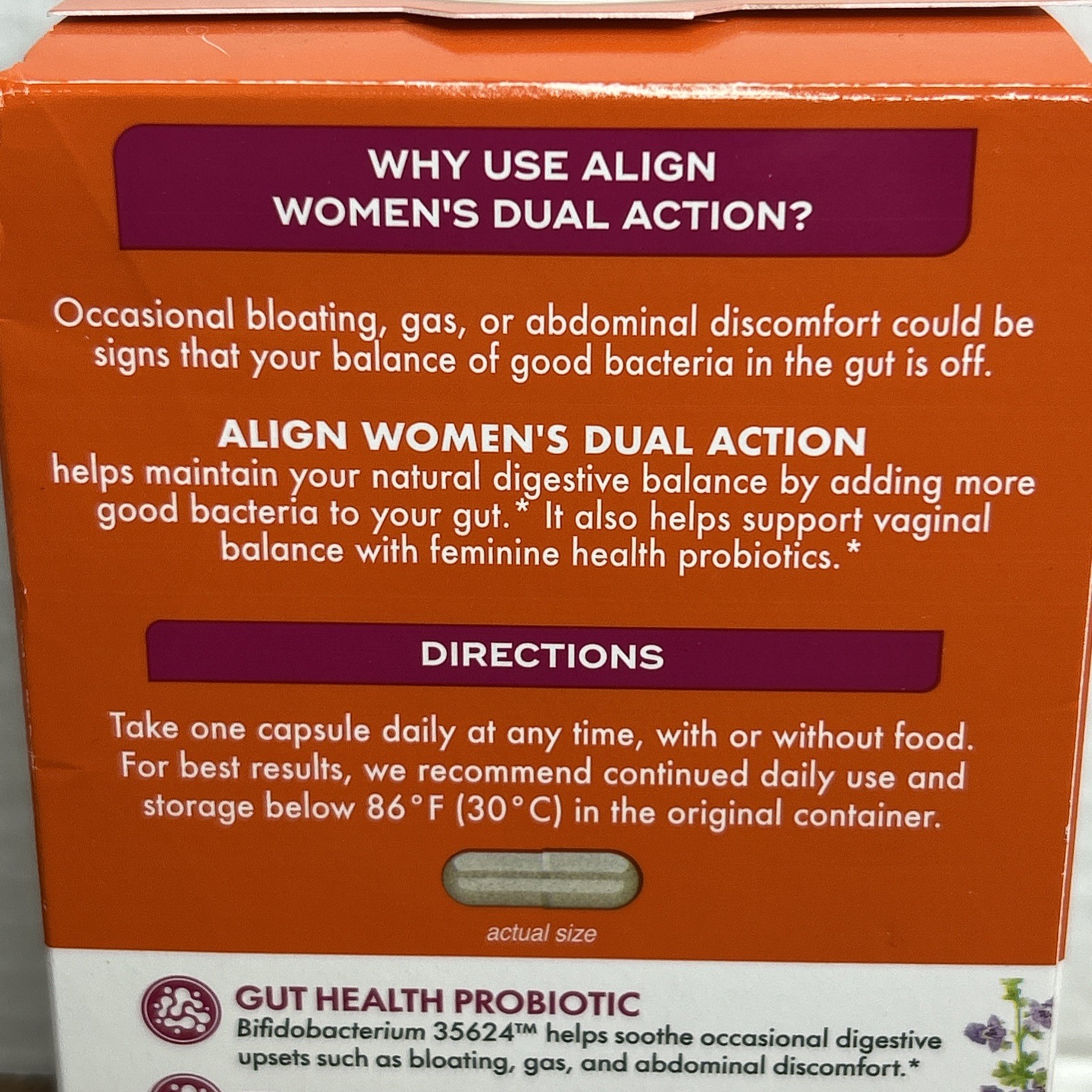 Align Probiotic Women’s Dual Action Supplement 42 Capsules – Exp 07/2026
