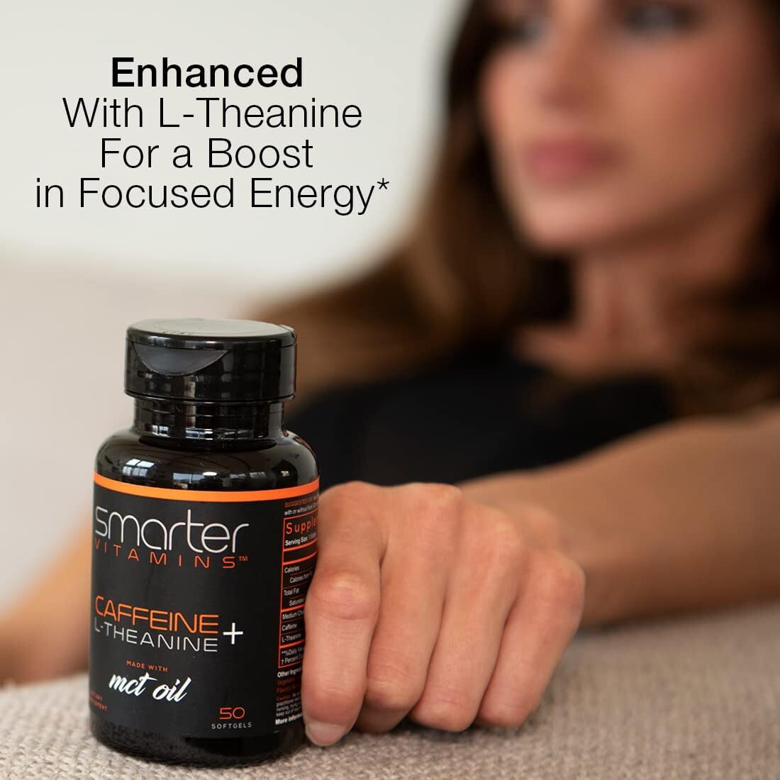 SmarterVitamins Caffeine 200mg L-Theanine MCT Oil Focus Energy 3 Pack