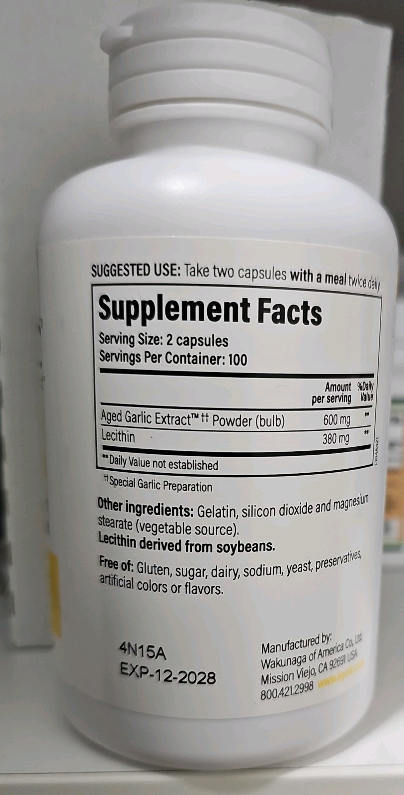 200 count Kyolic Aged Garlic Extract Formula 104, (Pack of 1), No Color