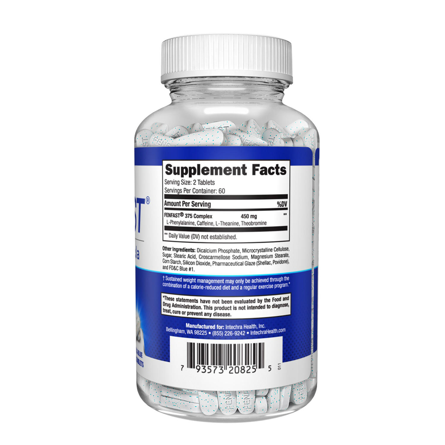 Fenfast 3 Bottle Pack! Weight Management Energy Diet Pills – White/Blue Tablets