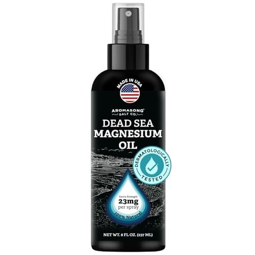 Magnesium Oil Spray – Large 8oz Size – Extra Strength – 100% Pure for Less Sting