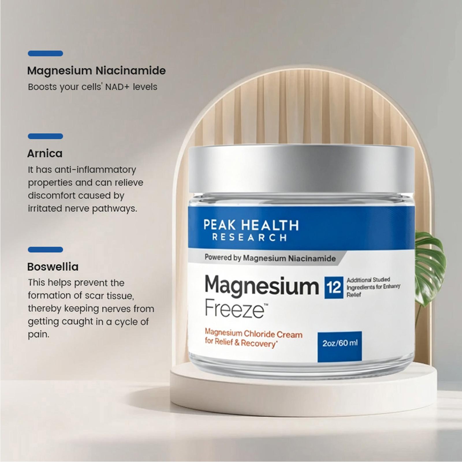 Magnesium Freeze – Topical Magnesium Cream With Niacinamide For Joints, Low Back