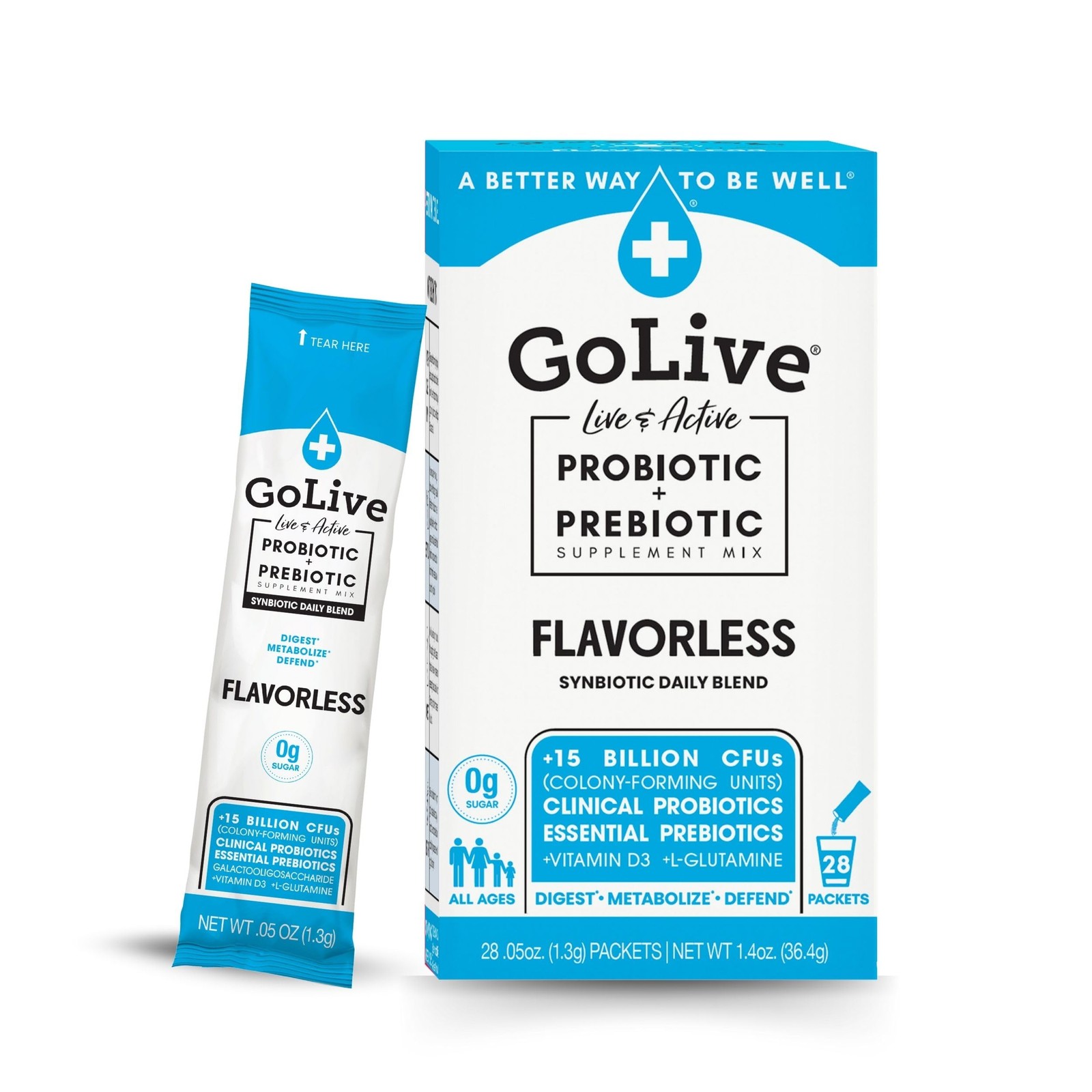 Prebiotic & Probiotic for Women, Men, Kids. Flavor-Free, Sugar-Free, Synbioti…