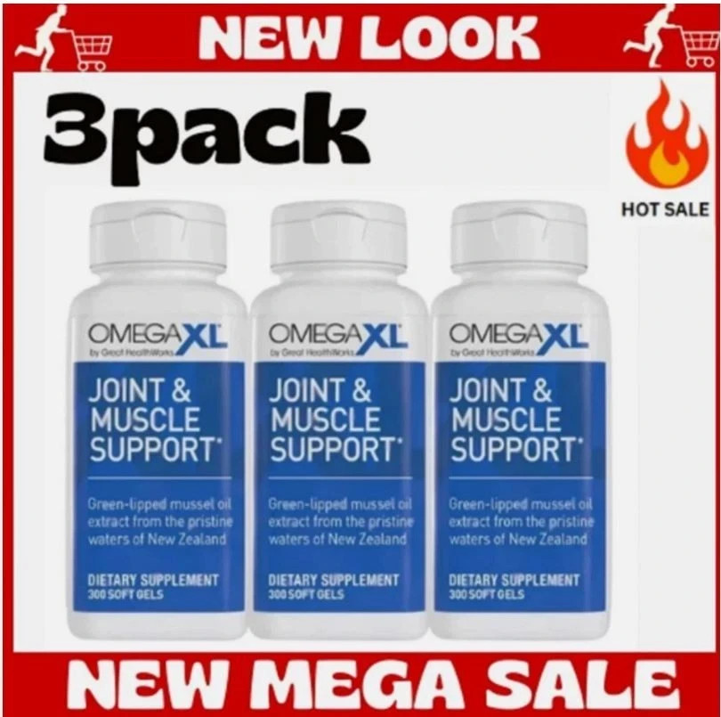 3Pack Omega XL 300 Capsules-Green Lipped Mussel Joint & Muscle Relief Supplem V