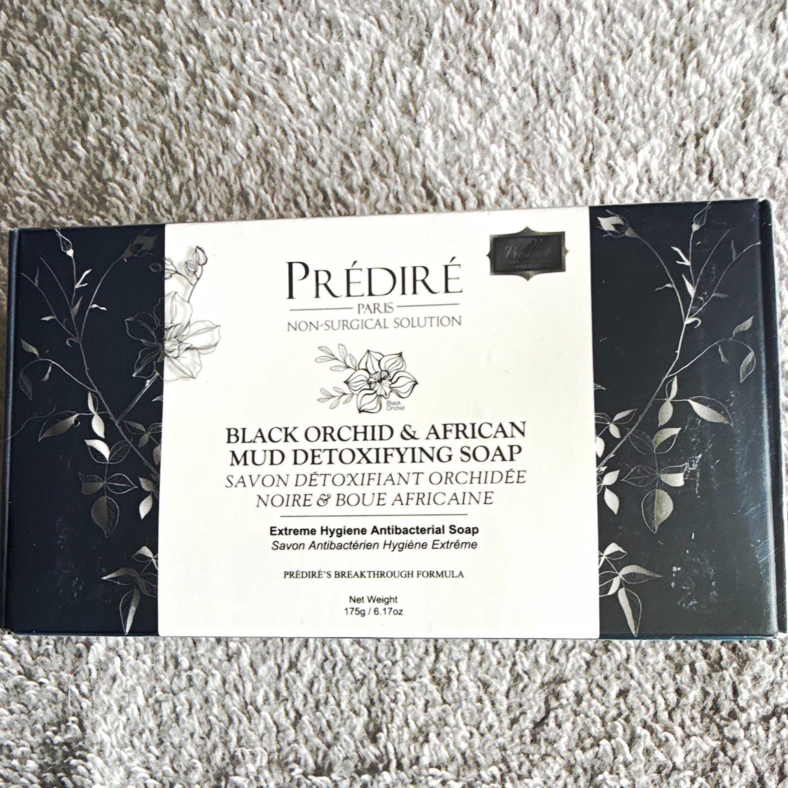 Prédiré Paris Black Orchid African Mud Soap Bar Antibacterial Detox 6.17oz