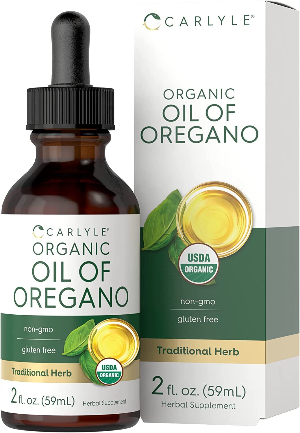 Organic Oil of Oregano | 2 fl oz Liquid | Vegan, USDA Certified | by Carlyle