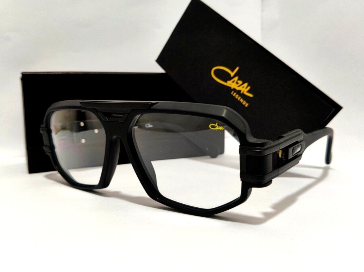 Cazal Eyeglasses Full Black Frame Clear Lens Unisex Men Women Designer