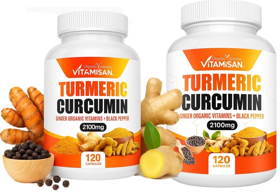 Vitamisan 2-Pack Turmeric Curcumin 2100mg – 240 Capsules – Natural Supplement