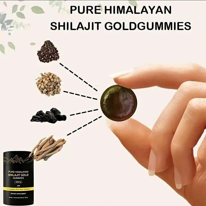 Pure Himalayan Shilajit GOLD Gummies, Organic, Extremely Potent 3000 mg
