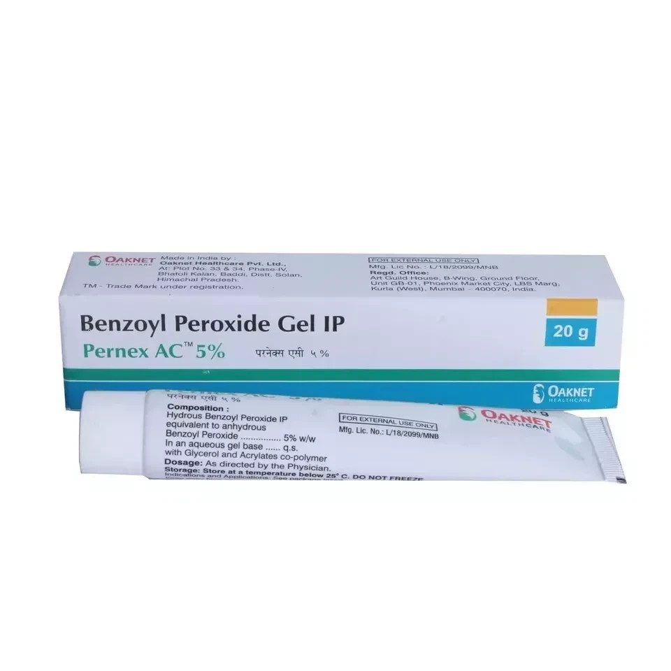 100% New Pernex Benzoyl Peroxide AC 5% Gel 20g PERRIGO / PADAGIS _NEW LOOK