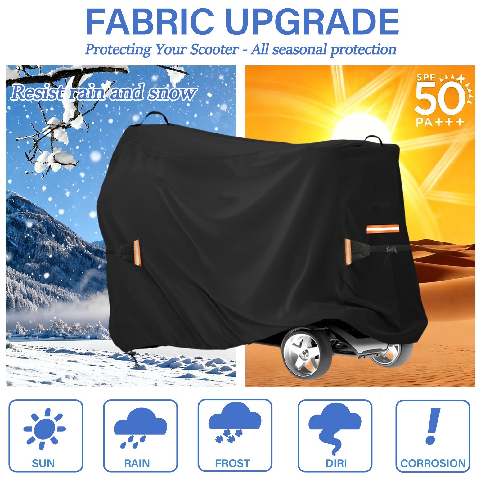 Mobility Scooter Cover 420D All-Weather Waterproof Protection – 68″x 25″x 47″