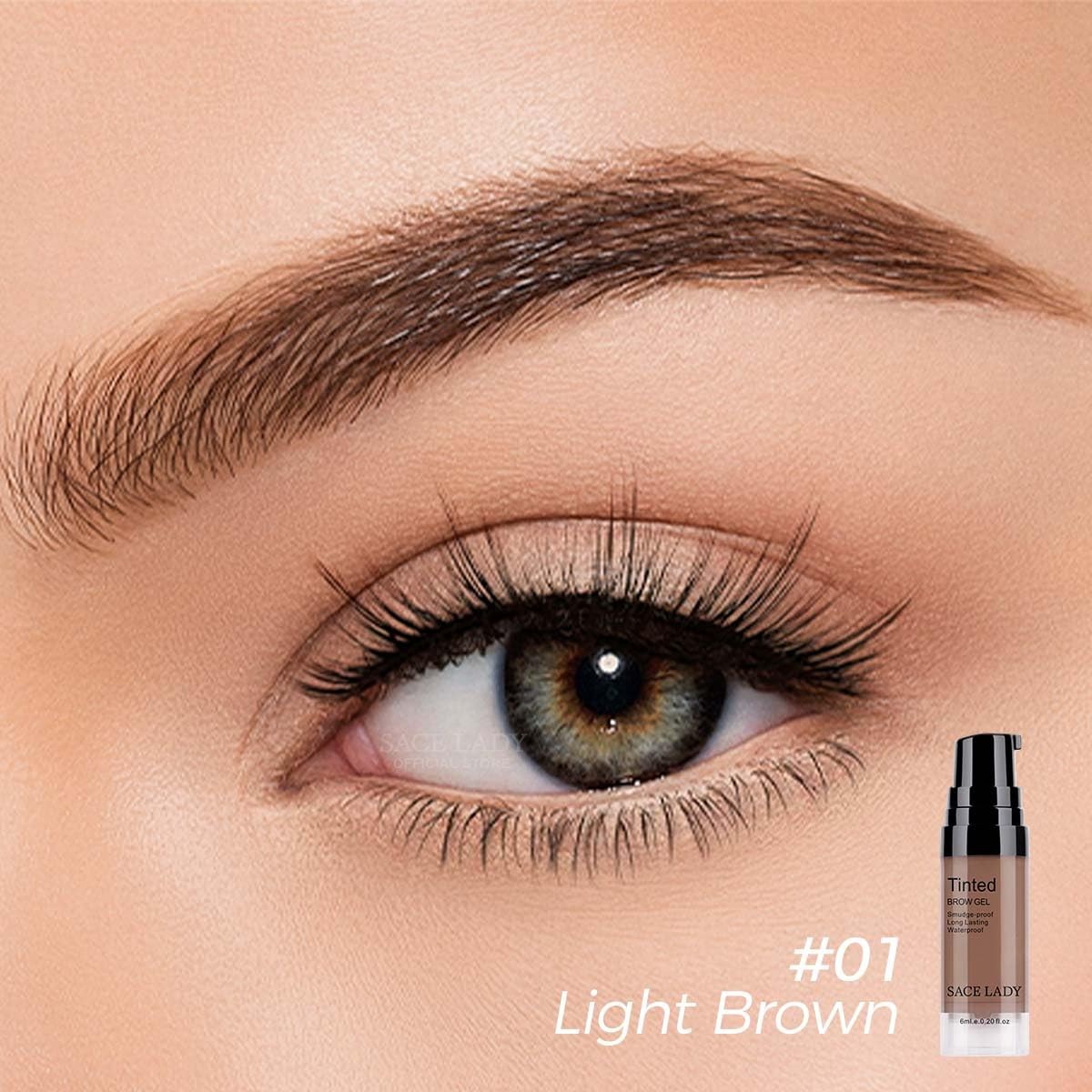 SACE LADY 3D Eyebrow Gel Waterproof 24H Brow Cream Light Brown