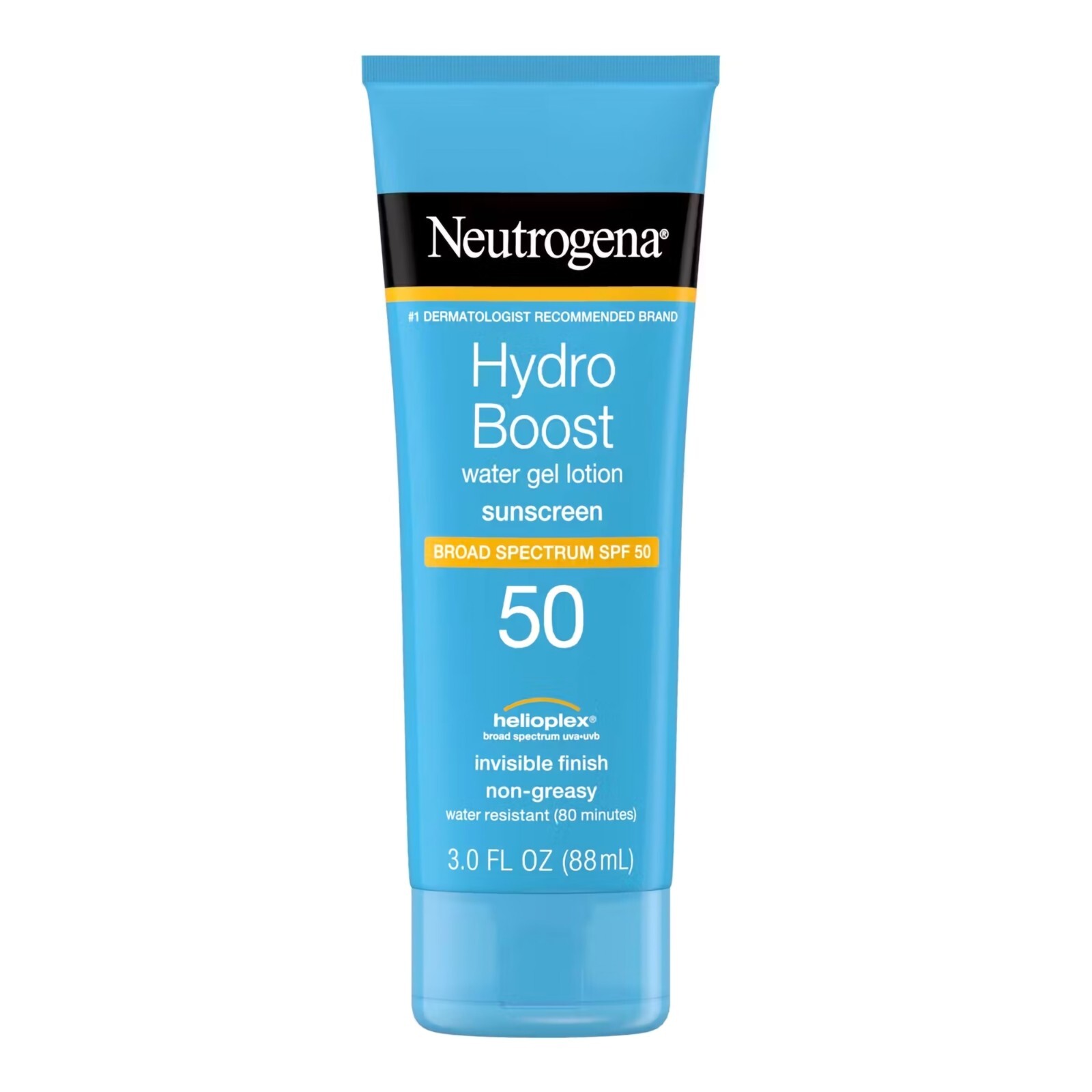 Neutrogena Hydro Boost Water Gel Lotion Sunscreen SPF 50, 8 hours, 3 oz. Tube