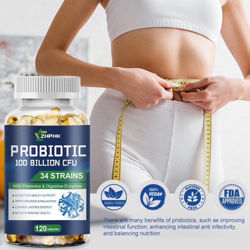 Probiotics with 100 billion CFU efficacy for intestinal digestion health 120pcs