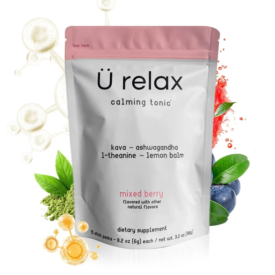 U Relax Calming Tonic 15 Packets MIXED BERRY Flavor Relax Calming Drink US STCOK