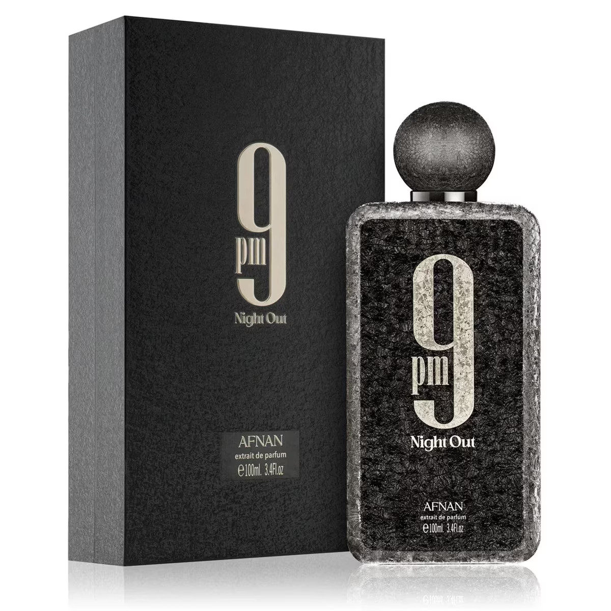 Afnan 9 PM Night Out 3.4 oz Extrait De Parfum for Unisex | Spicy Woody Fruity