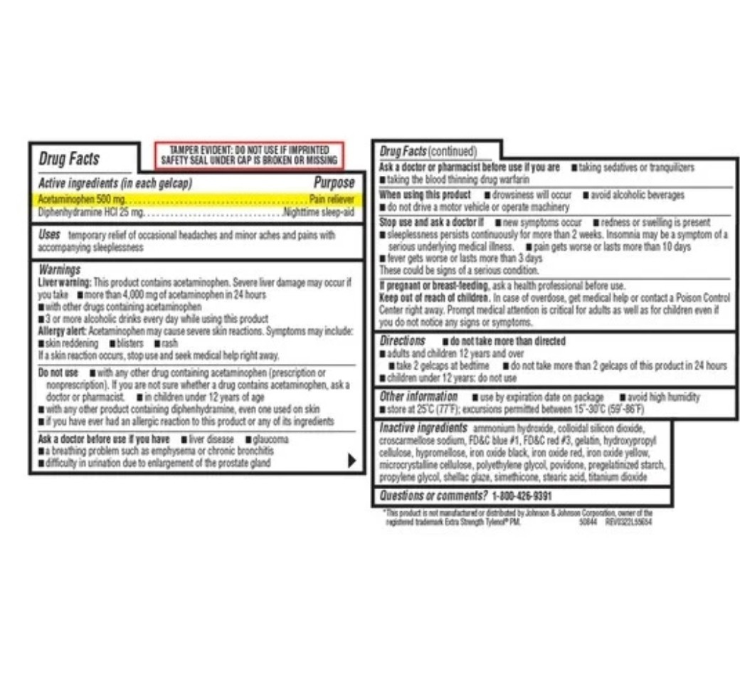 Kirkland Signature Extra Strength Acetaminophen PM 500mg 375Gelcaps EXP 01/2028
