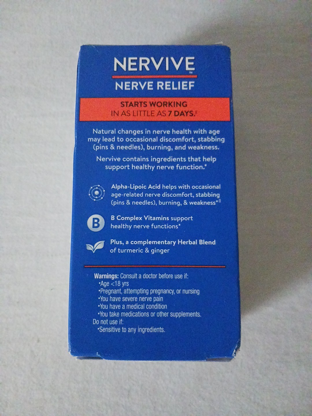 Nervive Nerve Relief, Reduces Nerve Pain & Discomfort, 30 Tablets – EXP 11/2028
