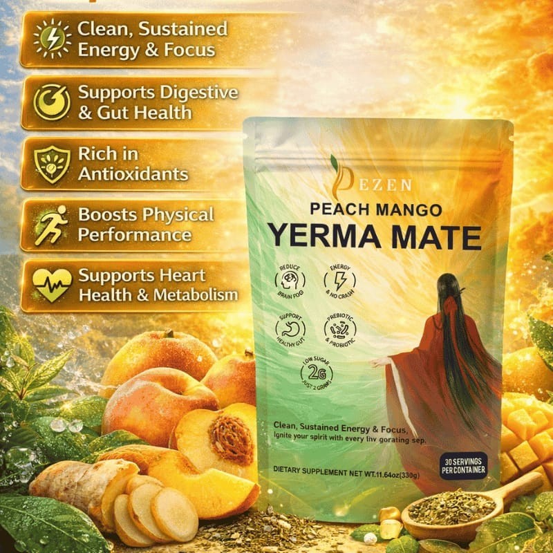 Yerba Mate Tea Powder Drink Mix Peach Mango | Weight Loss & Metabolism Support