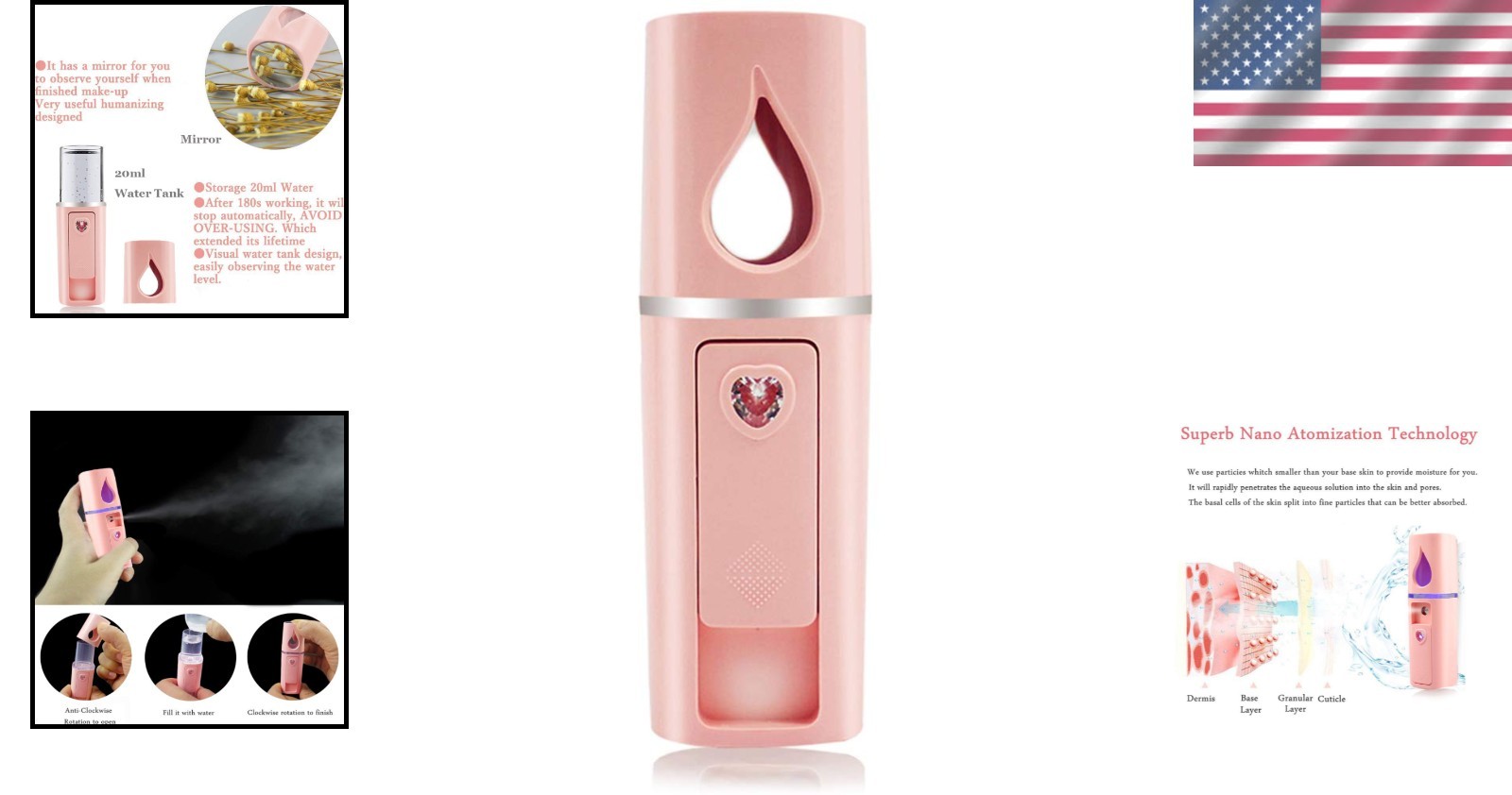 Luxury Portable Facial Steamer & Skincare Mister – 20ml, Rechargeable & Stylish