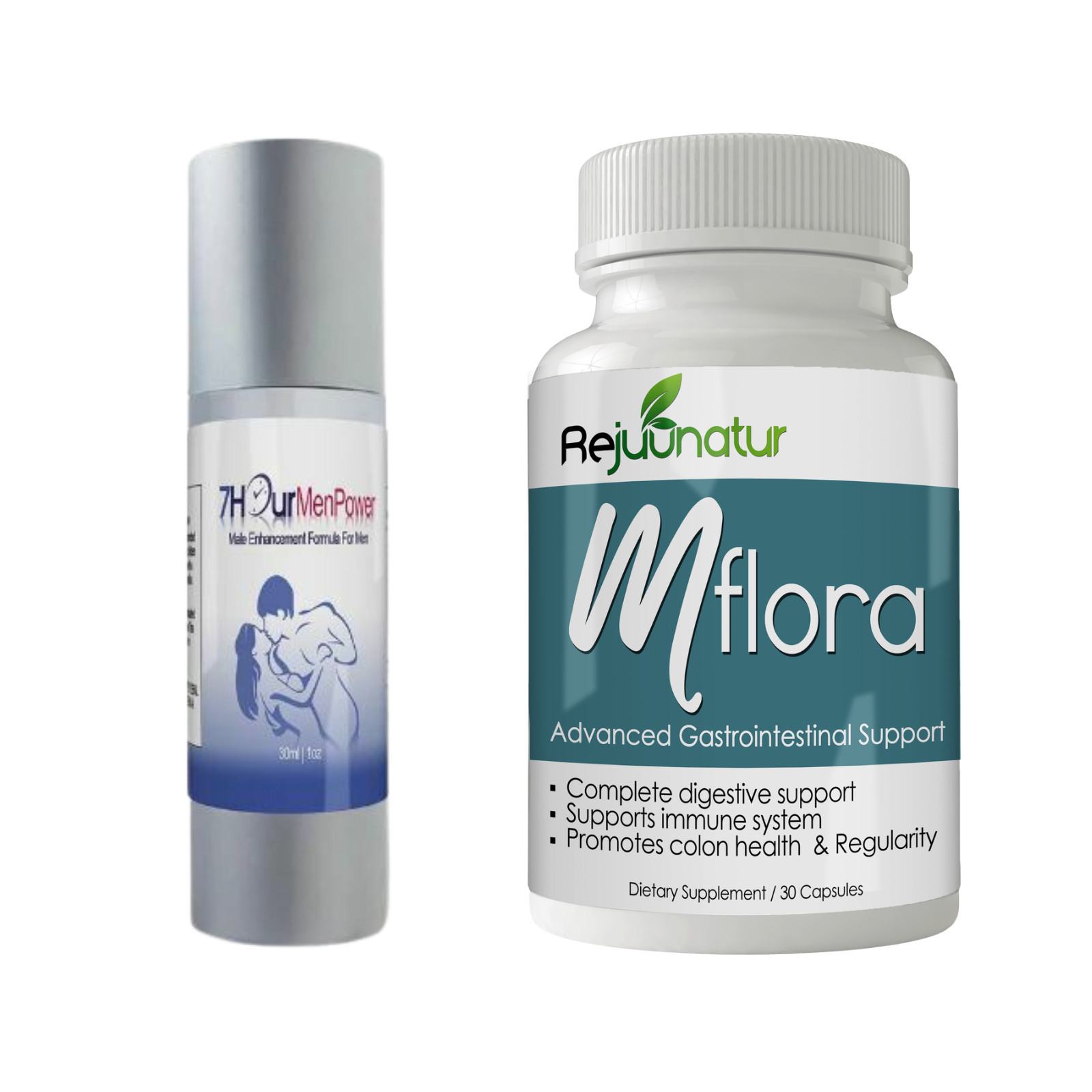 7Hour Power Male Enhancement Arousal Gel and Mflora Digestive Health Supplement