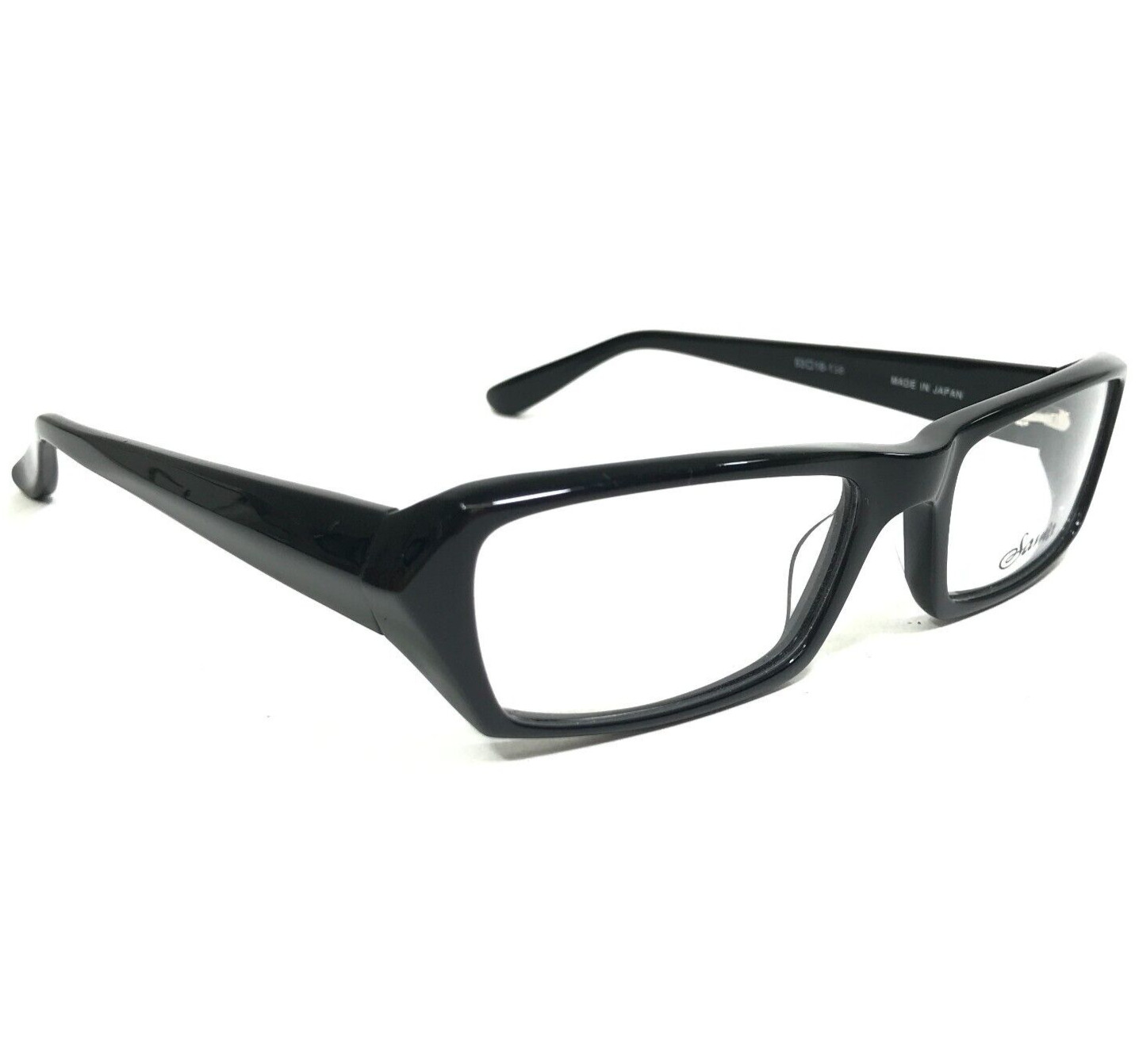 Sama Eyeglasses Frames APEX BLK Polished Black Rectangular Full Rim 53-18-138