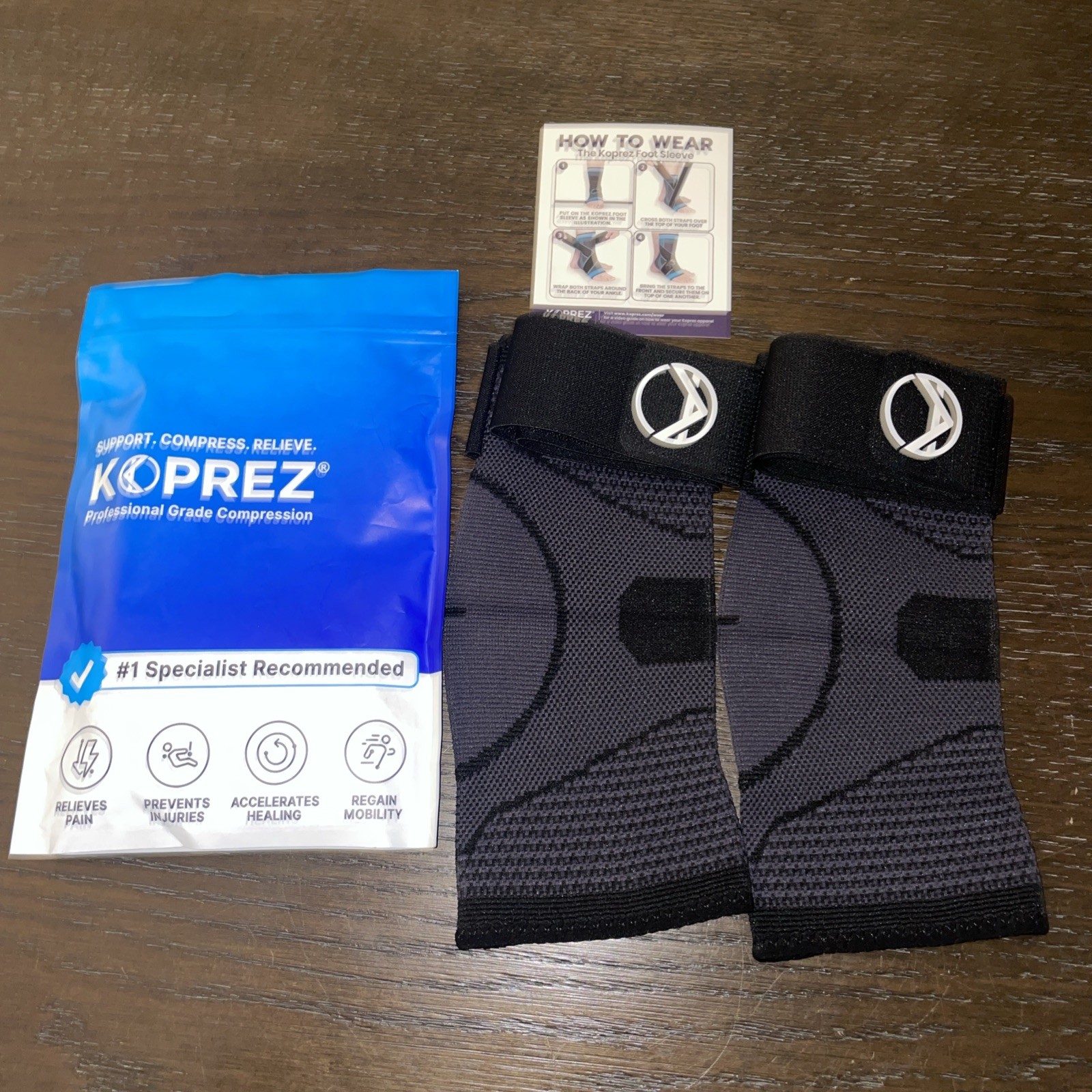 KOPREZ XL Plantar Fasciitis Sleeve Ankle Compression Support NEW Sealed – 1 Pair