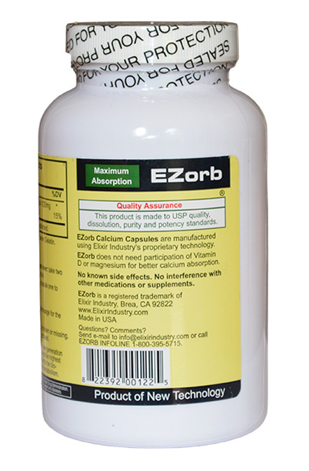 EZorb Calcium Capsules (3) 92% Absorption for Bone Spurs, Osteoporosis, Save 7%