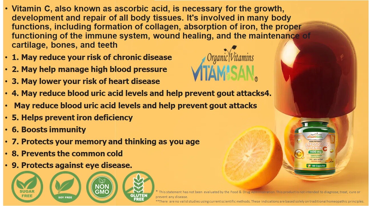Liposomal Vitamin C Capsules High Absorption Immune Pills Supplements 300 CAPS