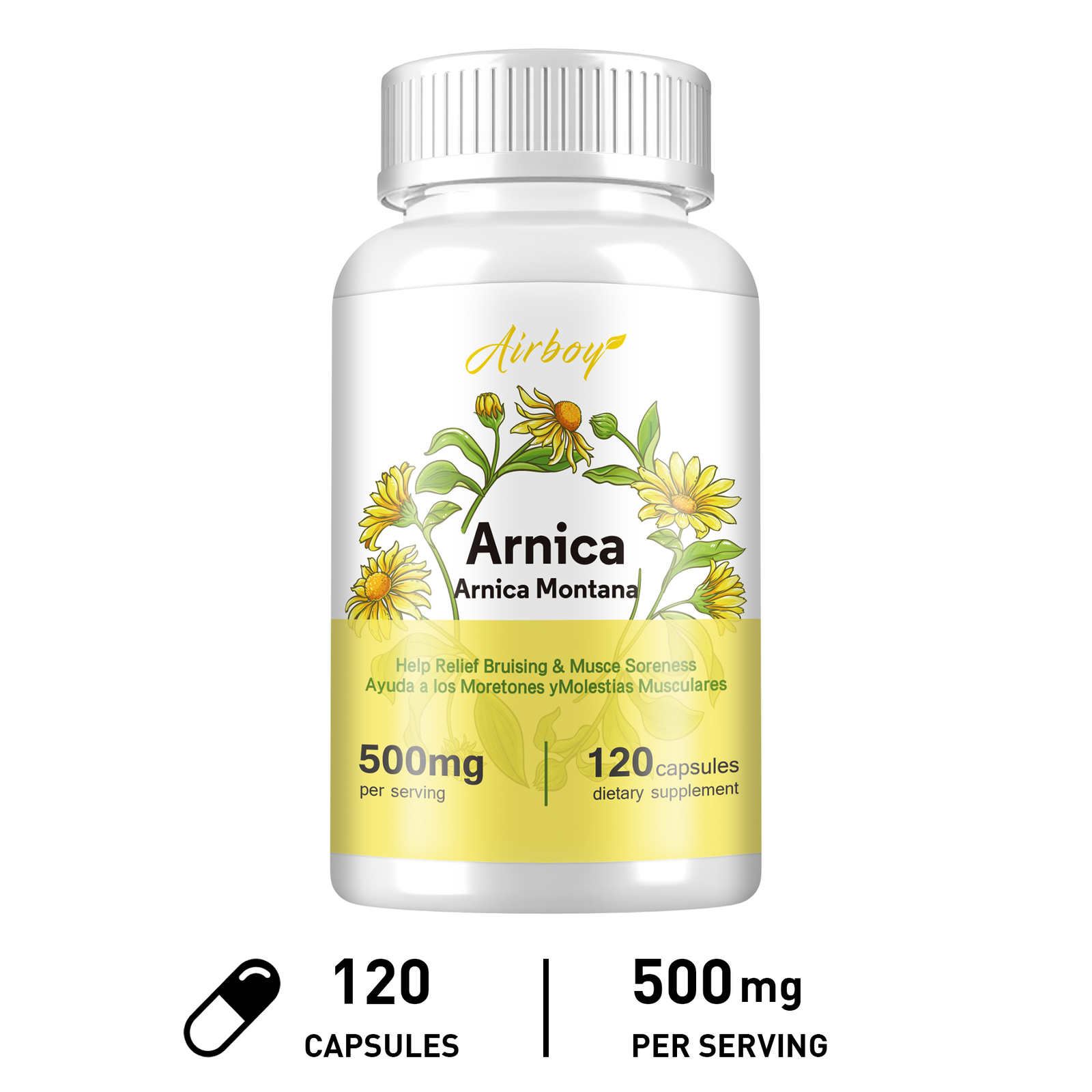 120pcs Arnica – Anti-Inflammatory, Natural Pain, Bruising and Swelling Relief