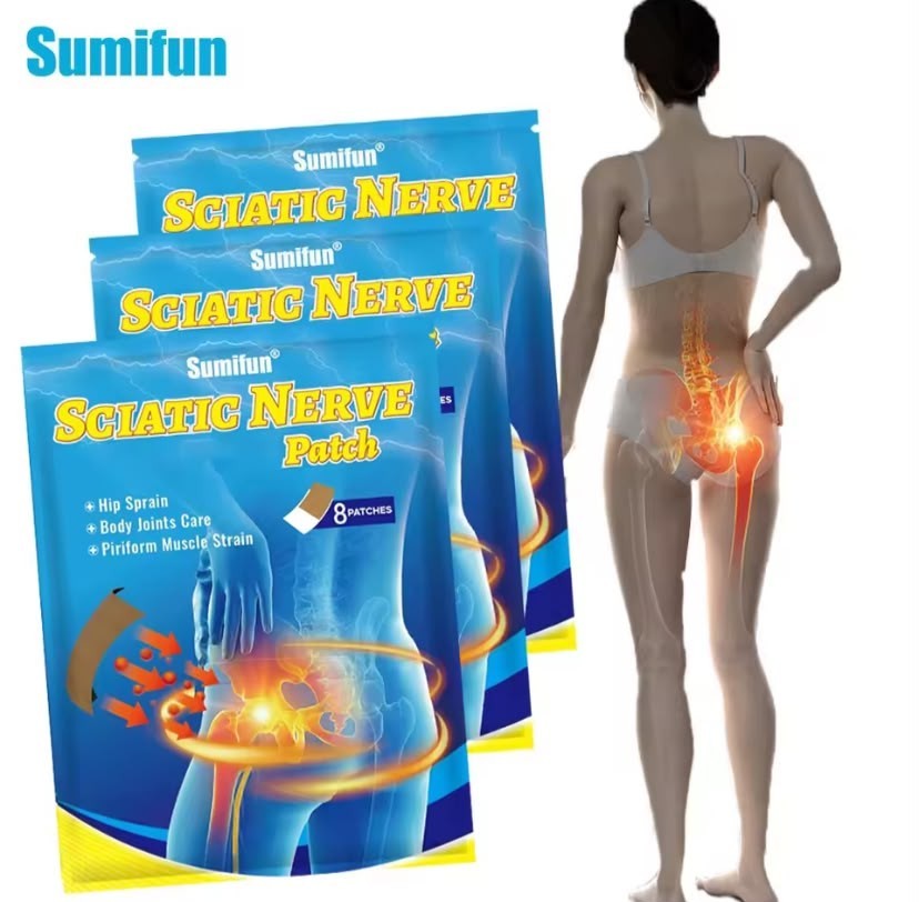 8 pieces of sciatic and lumbar nerve massage patches for the back area, for use
