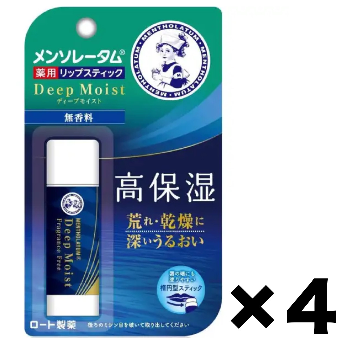 Mentholatum Deep Moist Lip Stick Perfume-Free SPF20 PA+ 4Pack Set 4.5g