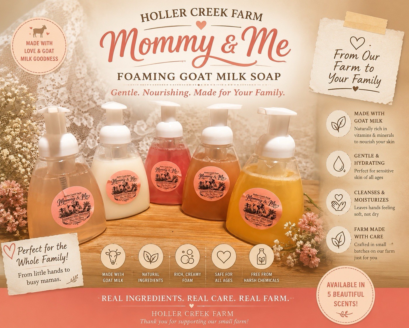 Mommy & Me Foaming Goat Milk Hand Wash Oat Milk Argan Oil