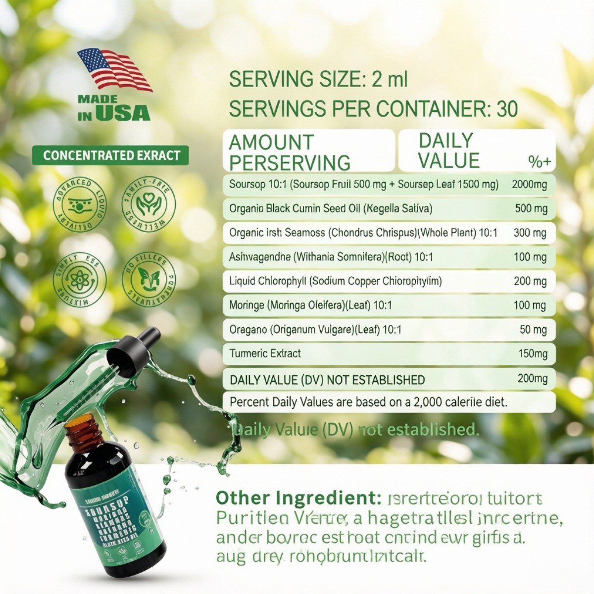 Soursop Liquid Drops 10-in-1–Sea Moss, Moringa & Turmeric for Immune & Wellness