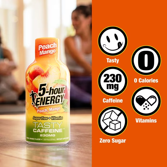 5-hour ENERGY Shot, Extra Strength Peach Mango Flavor, 15 Count