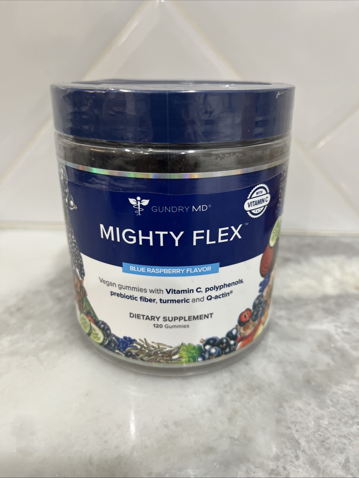 Gundry Mighty Flex Dietary Supplement Gummies 120 Count Blue Raspberry Flavor