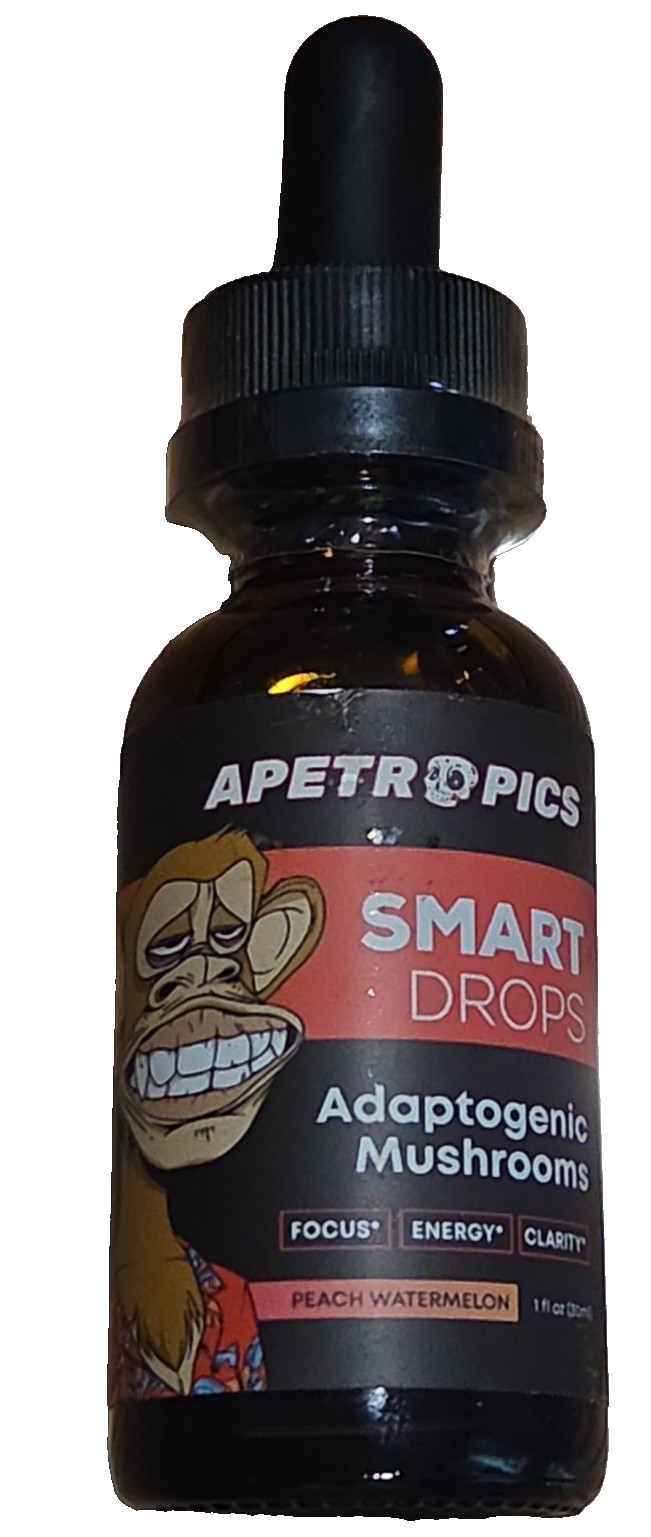 Apetropics Smart Drops Adaptogenic Mushroom Tincture PEACH WATERMELON 02/2026 EX