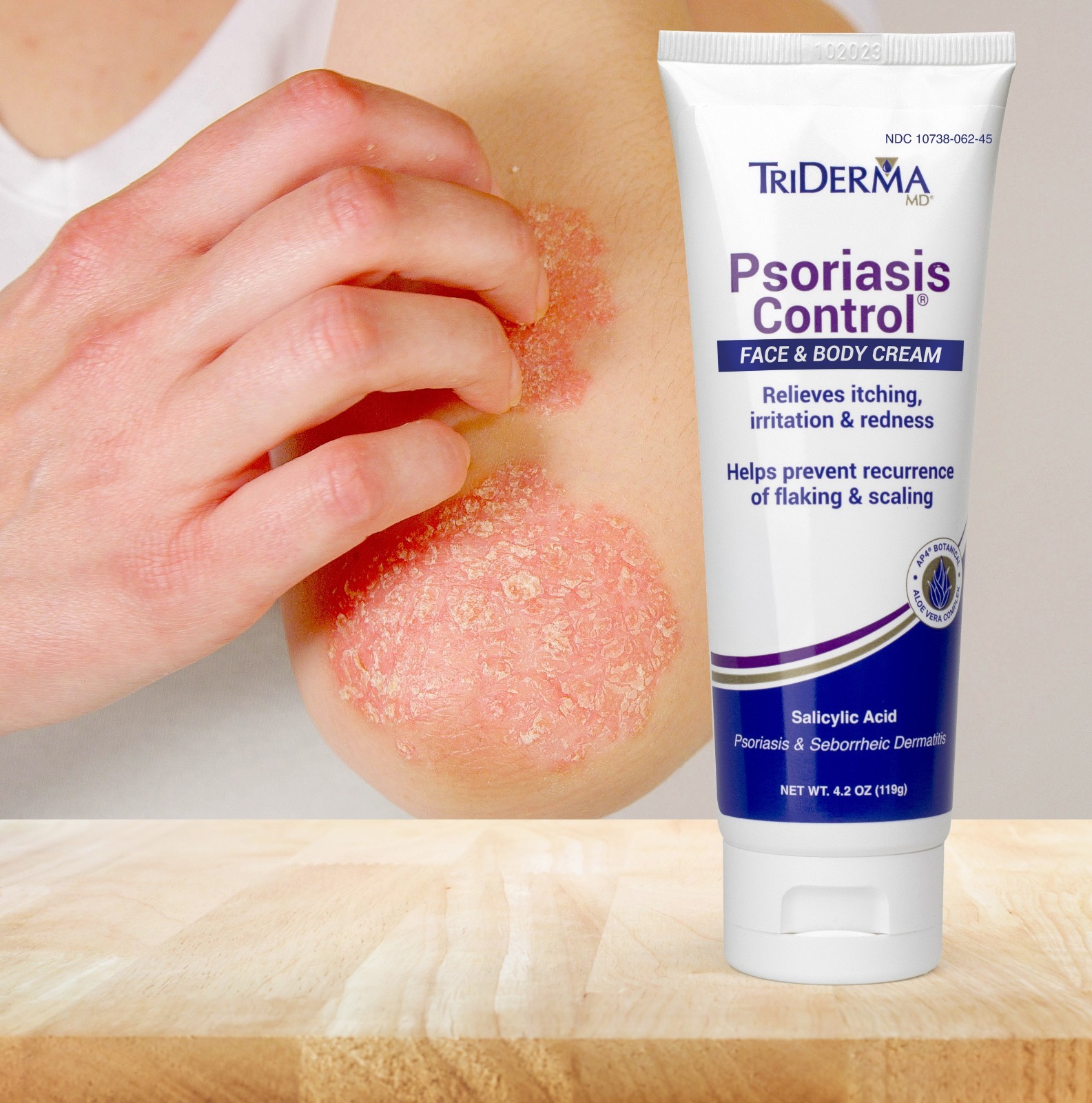 TriDerma Psoriasis Control Face and Body Cream, Cortisone-Free 4.2 Ounces