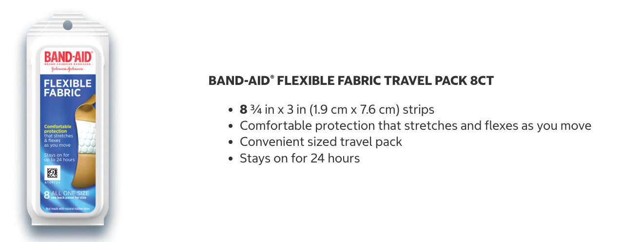 Band-aid Adhesive Bandages Flexible Fabric Assorted Travel Pack 198 Count