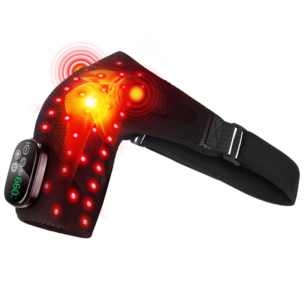 660nm & 850nm Red Light Therapy Shoulder Massager Heated Vibration Pain Relief