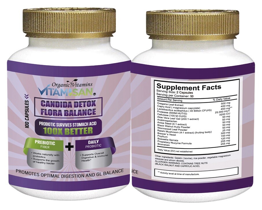 Strength Candida Cleanse Yeast Support cleanser and Detox with Herbs Enzymes 2