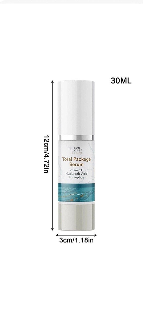 Sun Coast Science Total Package Serum, Vitamin C, Hyaluronic Acid, 1 FL OZ/ 30ML