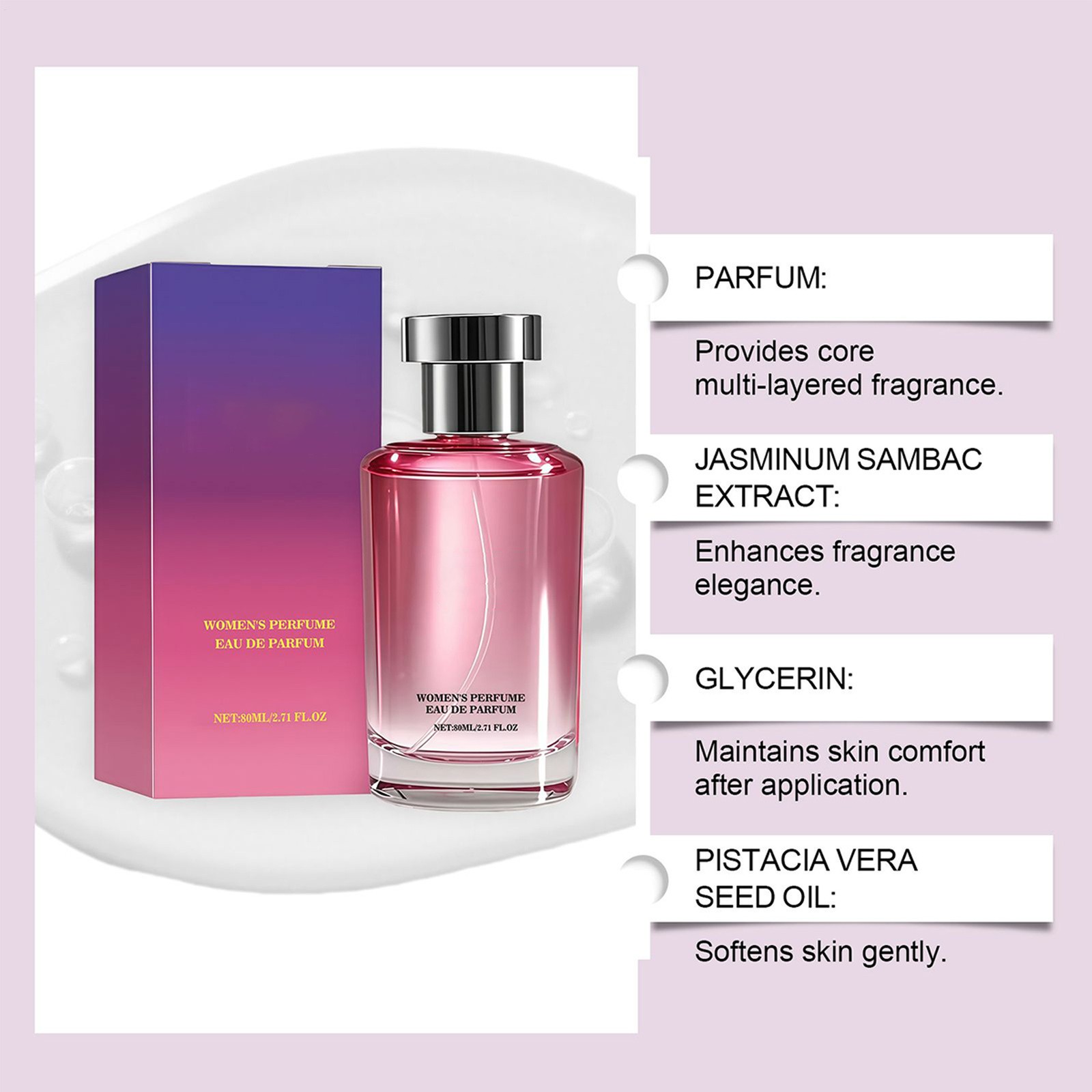 Michelle Vanilla ASSEEK Date 80ml Travel-Size Long-Lasting Perfume Mist
