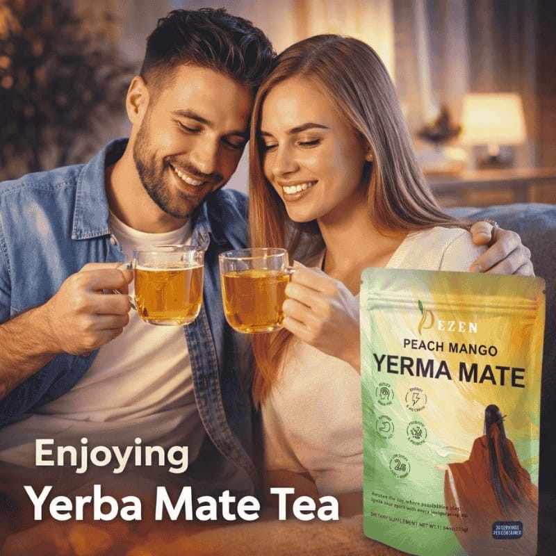 DEZEN Yerba Mate Tea Peach Mango | Herbal Tea | Natural Fruit Tea 30 Servings