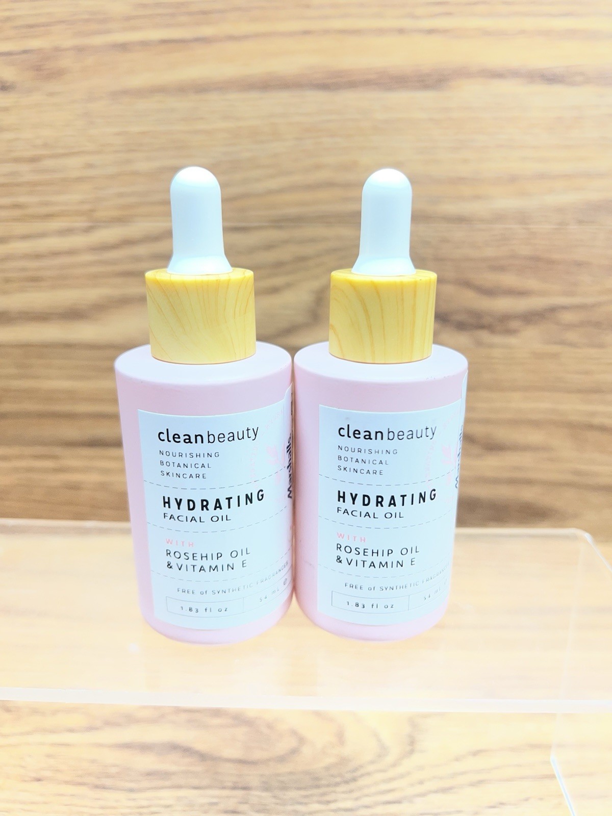 2 Clean Beauty HYDRATING FACIAL OIL Rosehip Oil & Vitamin E 1.83 fl oz/54 mL