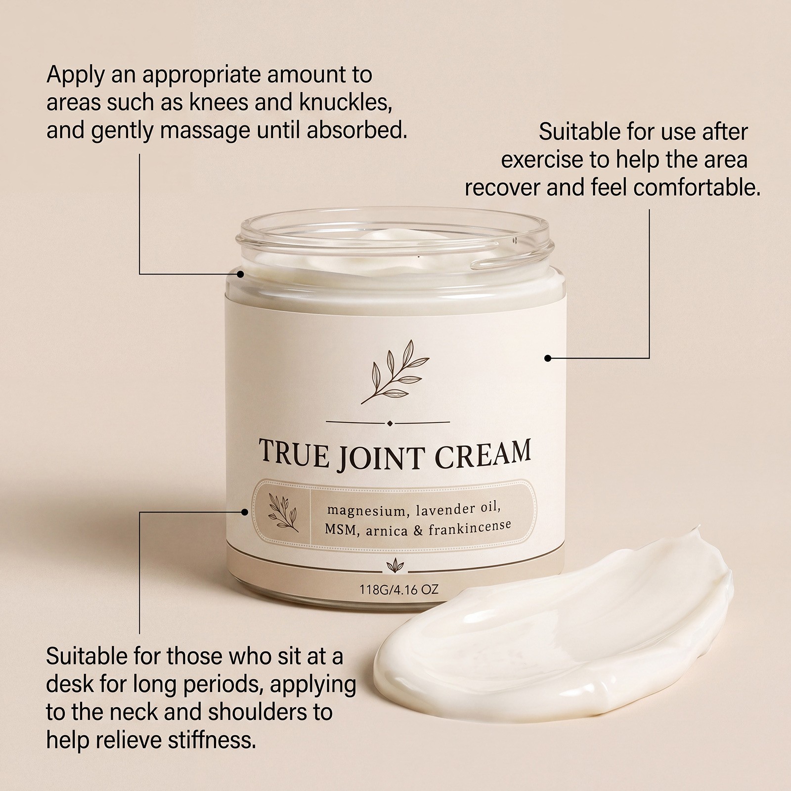 Organics True Joint Cream, Moisturizing Massage Cream for Body Joints🔥
